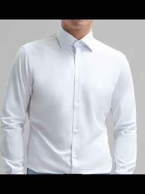 NWOT Sene Studio Breeze Tech Spread Shirt, White Men's L